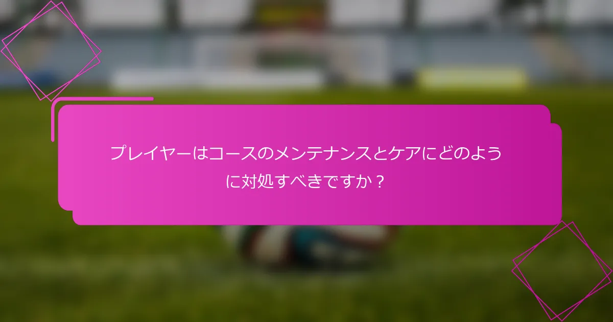 プレイヤーはコースのメンテナンスとケアにどのように対処すべきですか？